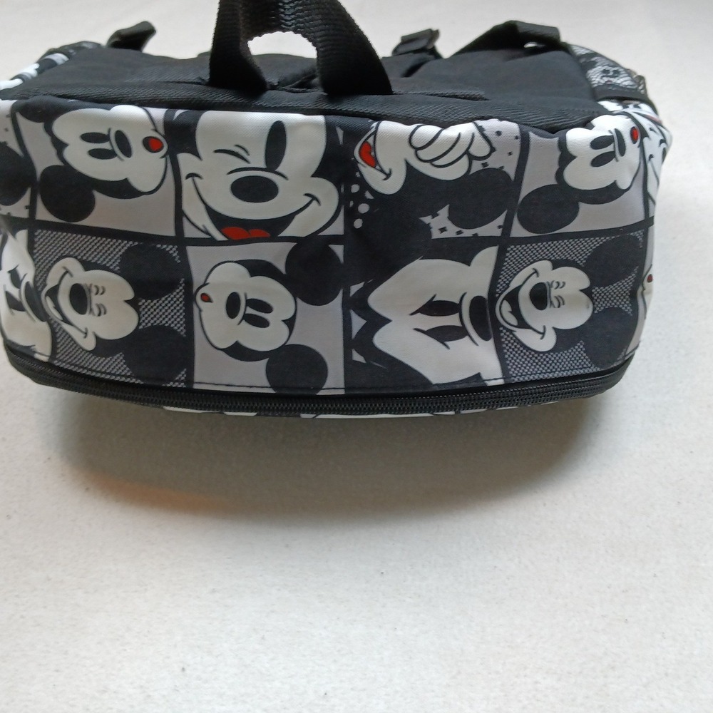 Disney Mickey Mouse Kids Backpack Black White Comic Grid Print 16 Inch Bag - Picture 8 of 15